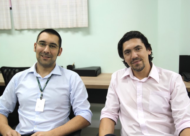 Sérgio Kolachinski e Jackson Bailer, coordenador de projetos da unidade Sankhya de Santa Catarina.